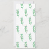 Carte de menu de mariage de verdure de feuille d'a (Dos)