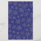 Carte de menu de mariage d'hiver Blue Snowflake de (Dos)
