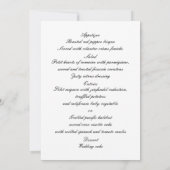 Carte de menu de mariage d'hiver en pin bleu Noël (Dos)