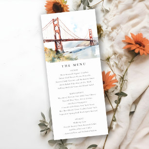 Carte de menu de mariage du pont Golden Gate de Sa