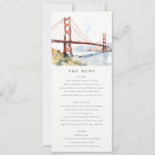 Carte de menu de mariage du pont Golden Gate de Sa