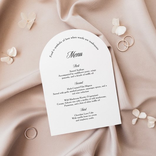 Carte de menu de mariage Elegant Arch