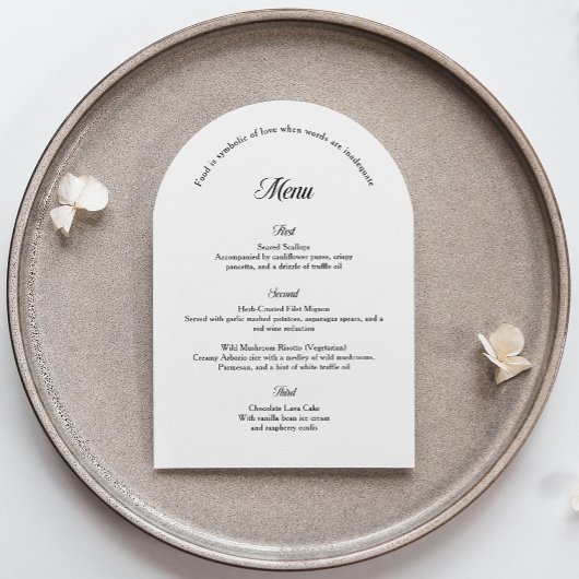 Carte de menu de mariage Elegant Arch