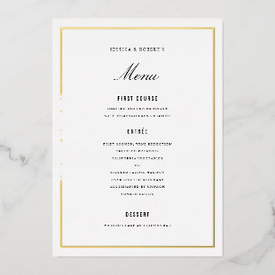 Carte de menu de mariage élégant avec bordure en f