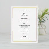 Carte de menu de mariage élégant avec bordure en f (Debout devant)