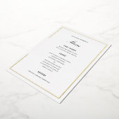 Carte de menu de mariage élégant avec bordure en f (Rotation)