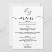 Carte de menu de mariage élégant avec calligraphie (Devant)