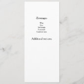 Carte de menu de mariage élégant de vacances de No (Dos)