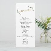 Carte de menu de mariage élégant de vacances de No (Debout devant)