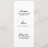 Carte de Menu de Mariage Élégant Noir et Blanc (Dos)