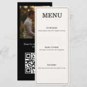 Carte de Menu de Mariage Élégante à l'Ancienne (Devant / Derrière)