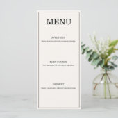 Carte de Menu de Mariage Élégante à l'Ancienne (Debout devant)