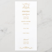 Carte de menu de mariage élégante à monogramme or (Devant)