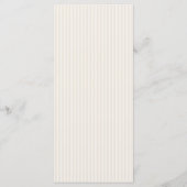 Carte de menu de mariage élégante avec rayure beig (Dos)