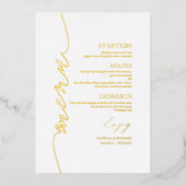 Carte de menu de mariage élégante Calligraphie mod (Recto)