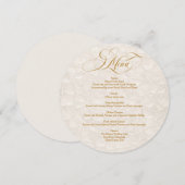 Carte de menu de mariage élégante écriture florale (Devant / Derrière)