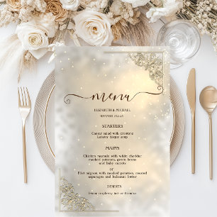 Carte de menu de mariage élégante et chic avec cad