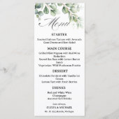 Carte de Menu de Mariage Élégante Eucalyptus (Devant)