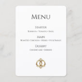 Carte de Menu de Mariage Élégante | Moderne (Devant)