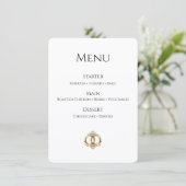 Carte de Menu de Mariage Élégante | Moderne (Debout devant)