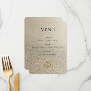 Carte de Menu de Mariage Élégante Moderne Abstra