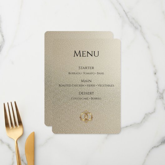Carte de Menu de Mariage Élégante | Moderne Abstra (Devant/Arrière en situation)