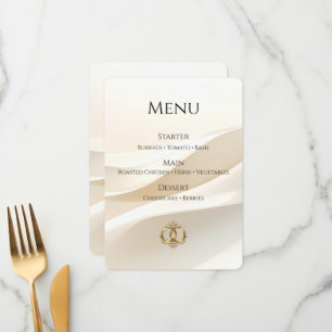 Carte de Menu de Mariage Élégante Moderne Abstra