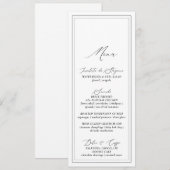 Carte de menu de mariage élégante moderne blanche (Devant / Derrière)
