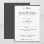 Carte de menu de mariage élégante moderne blanche (Devant / Derrière)