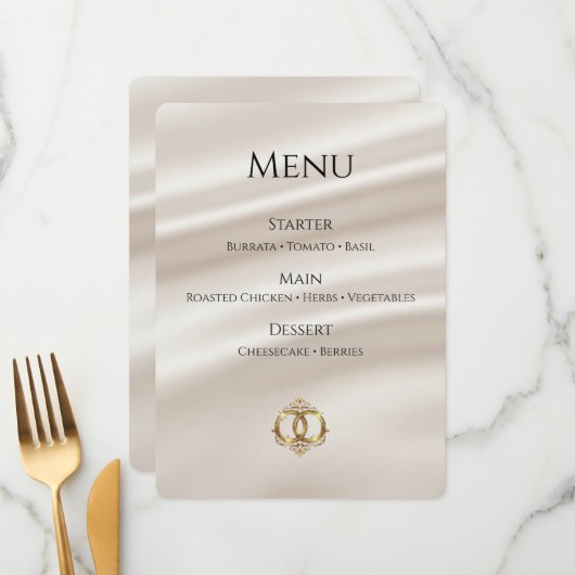 Carte de menu de mariage élégante | Moderne et abs (Devant/Arrière en situation)