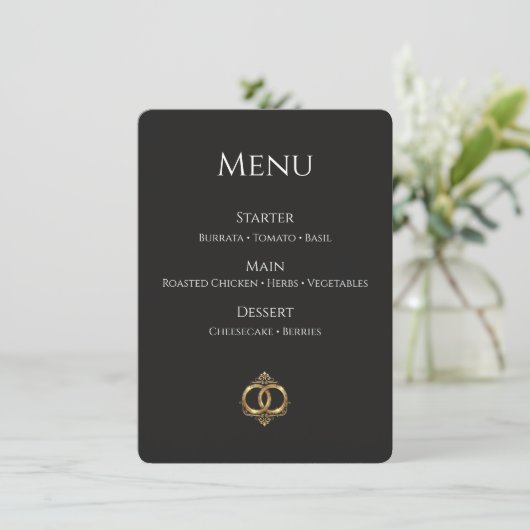 Carte de menu de mariage élégante | Moderne et abs (Debout devant)