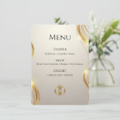 Carte de menu de mariage élégante | Moderne et abs (Debout devant)