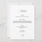 Carte de Menu de Mariage Élégante Noir et Blanc (Devant)