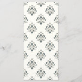 Carte de menu de mariage élégante ornée (Dos)