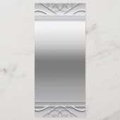 Carte de Menu de Mariage Élégante Simple Argentée (Dos)