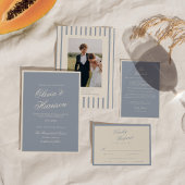 Carte de menu de mariage élégante Something Blue