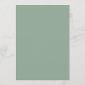 Carte de menu de mariage Elégante Verdure (Dos)