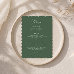 Carte de menu de mariage élégante verte forestière