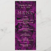 Carte de menu de mariage élégante violette (Devant)