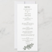 Carte de menu de mariage en branchage de pin rusti (Devant)
