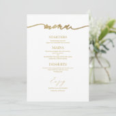 Carte de menu de mariage en calligraphie chic pour (Debout devant)