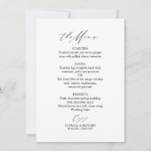 Carte de menu de mariage en calligraphie élégante (Devant)