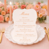 Carte de menu de mariage en découpage pour jardin 