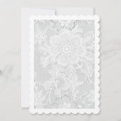 Carte de menu de mariage en dentelle blanche vinta (Dos)