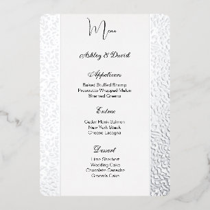 Carte de menu de mariage en feuille