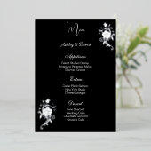 Carte de menu de mariage en feuille de rose (Debout devant)