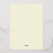 Carte de menu de mariage en feuille de rose (Verso)