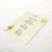 Carte de menu de mariage en feuille de rose (Rotation)