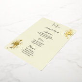 Carte de menu de mariage en feuille de rose (Rotation)