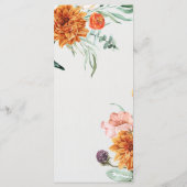 Carte de menu de mariage en herbe de Pampas Boho t (Dos)